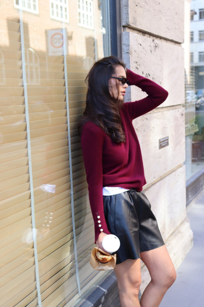 Blus i burgundy cashmere