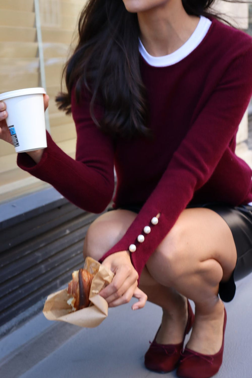 Blus i burgundy cashmere