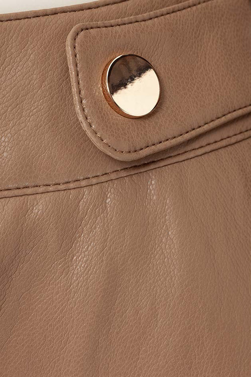 Kjol i konstleather / Taupe