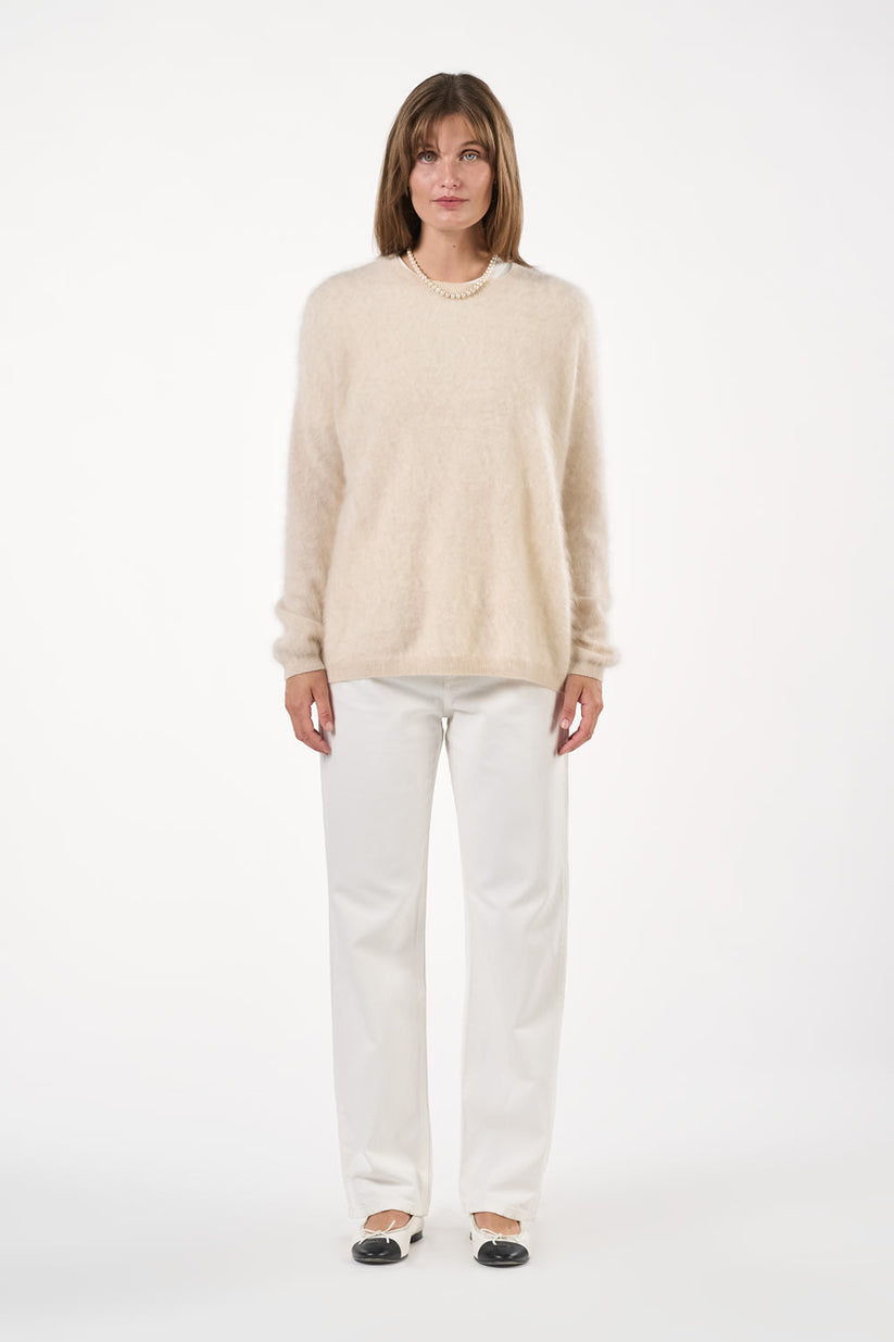 Natalina blouse in brushed cashmere / porcelain