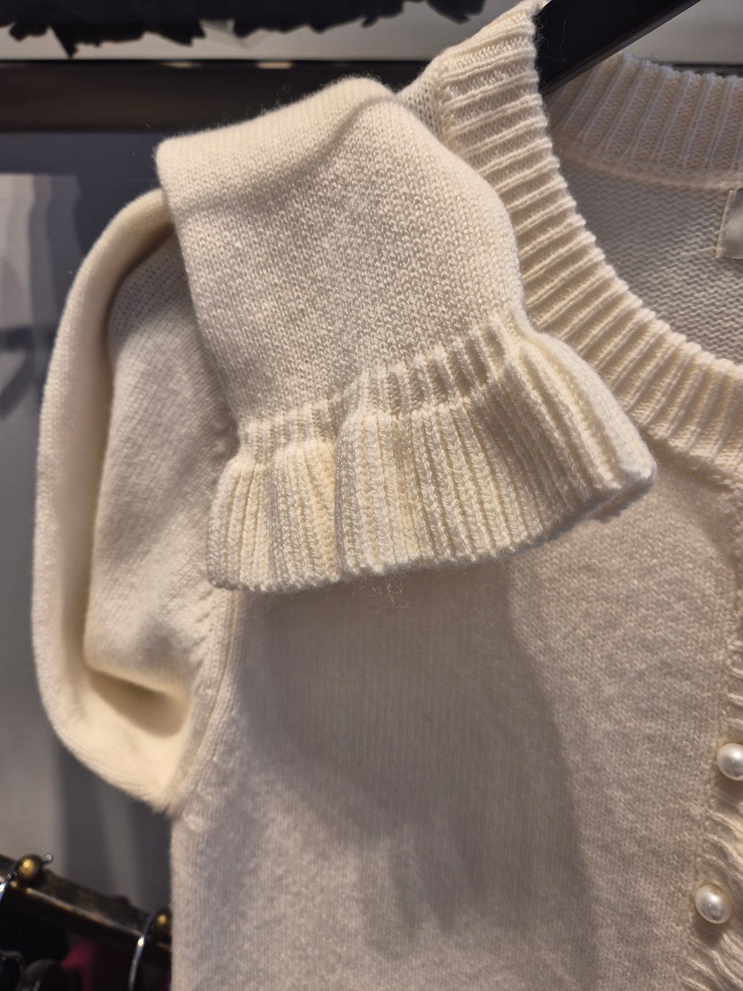 Knit cardigan i off white
