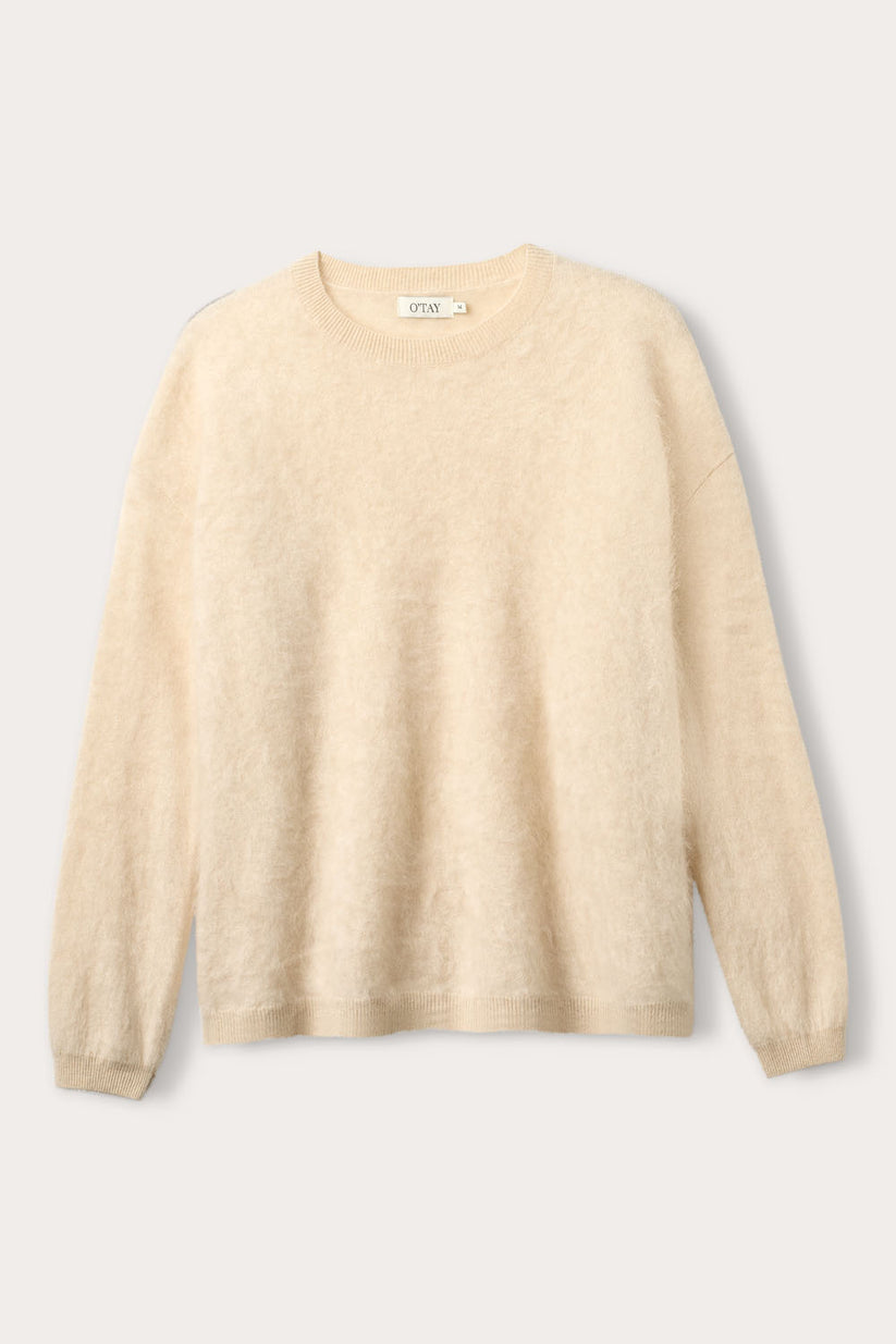 Natalina blouse in brushed cashmere / porcelain