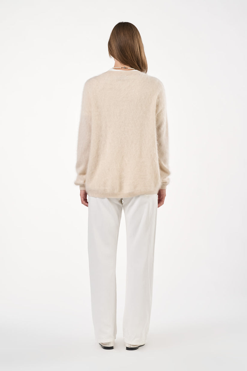 Natalina blouse in brushed cashmere / porcelain