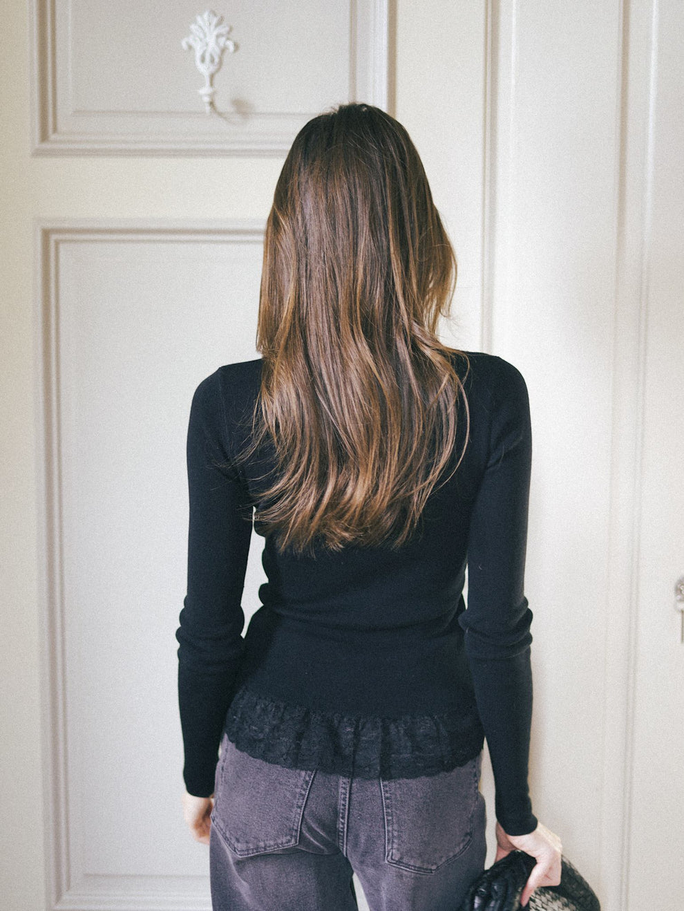 Ida cashmereblus i svart