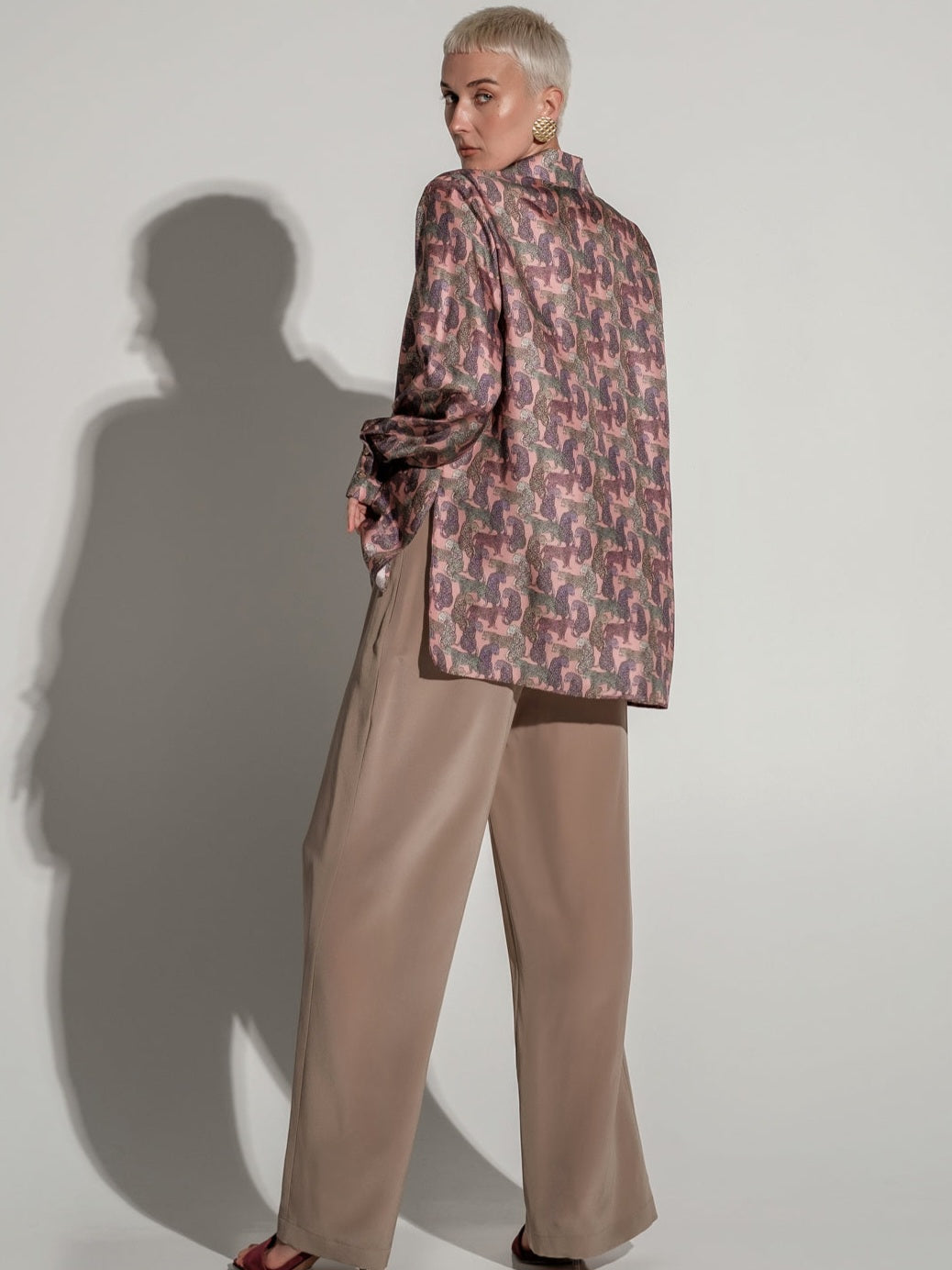 Leo pink silk shirt