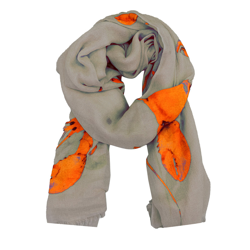 Crab & Lobster cashmere scarf