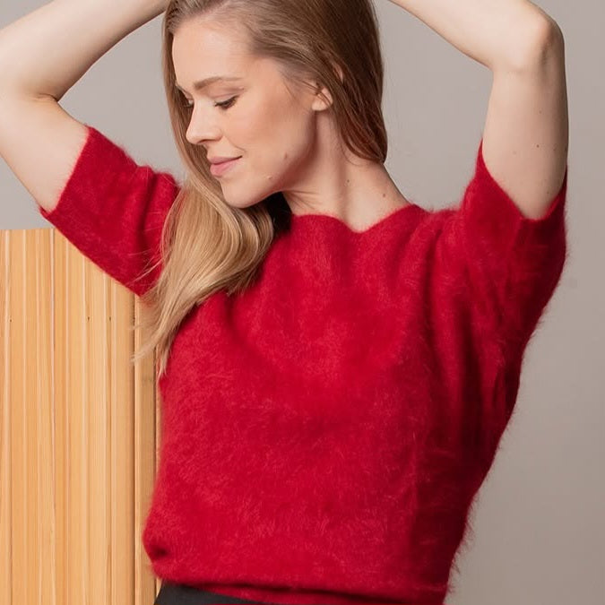 Lyxtröja i borstad cashmere