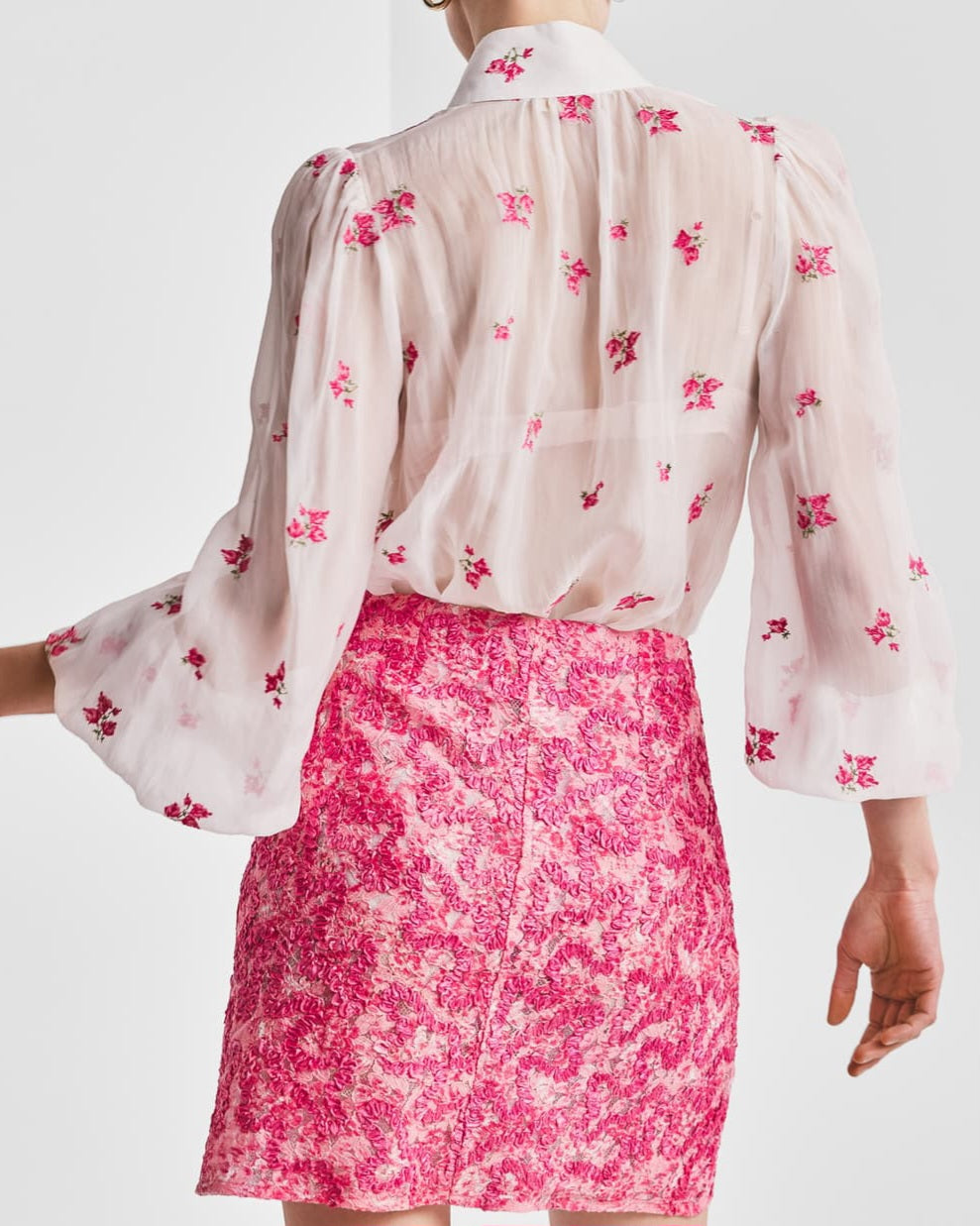 Embroidery Pink Blouse